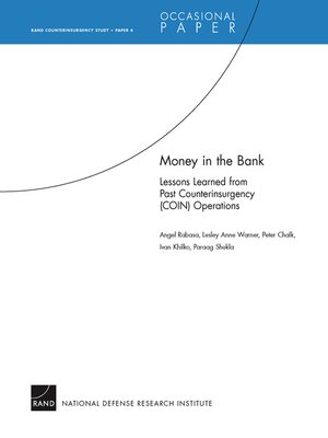cover image of Money in the Bank&#8212;Lessons Learned from Past Counterinsurgency (COIN) Operations